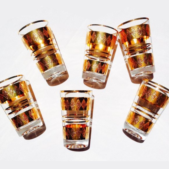 6 Real Moroccan Tea Glasses - Picture 2 of 2